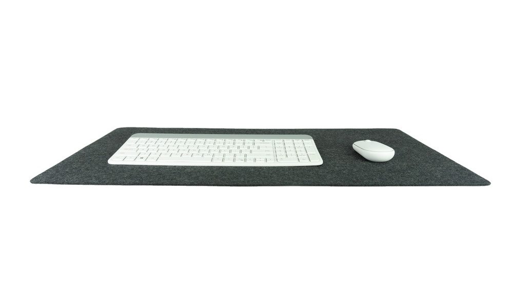Black Merino Wool Desk Mat Front