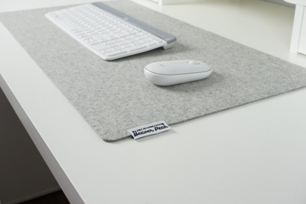 Grey Merino Wool Desk mat