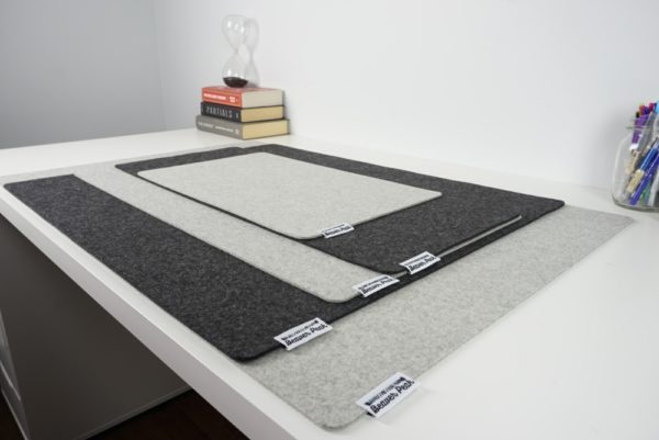 Wool felt desk mat size comparison - BeaverPeak