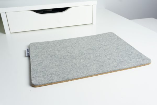 Wool and Cork Mousepad - grey, empty