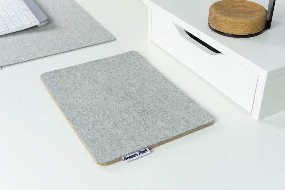 Wool and cork mousepad -grey, empty