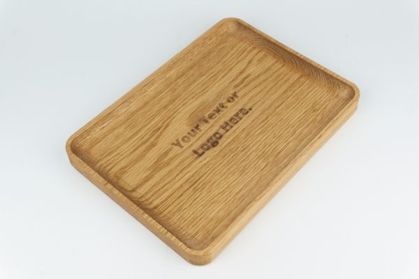 Wood accessory tray natural, with engraving