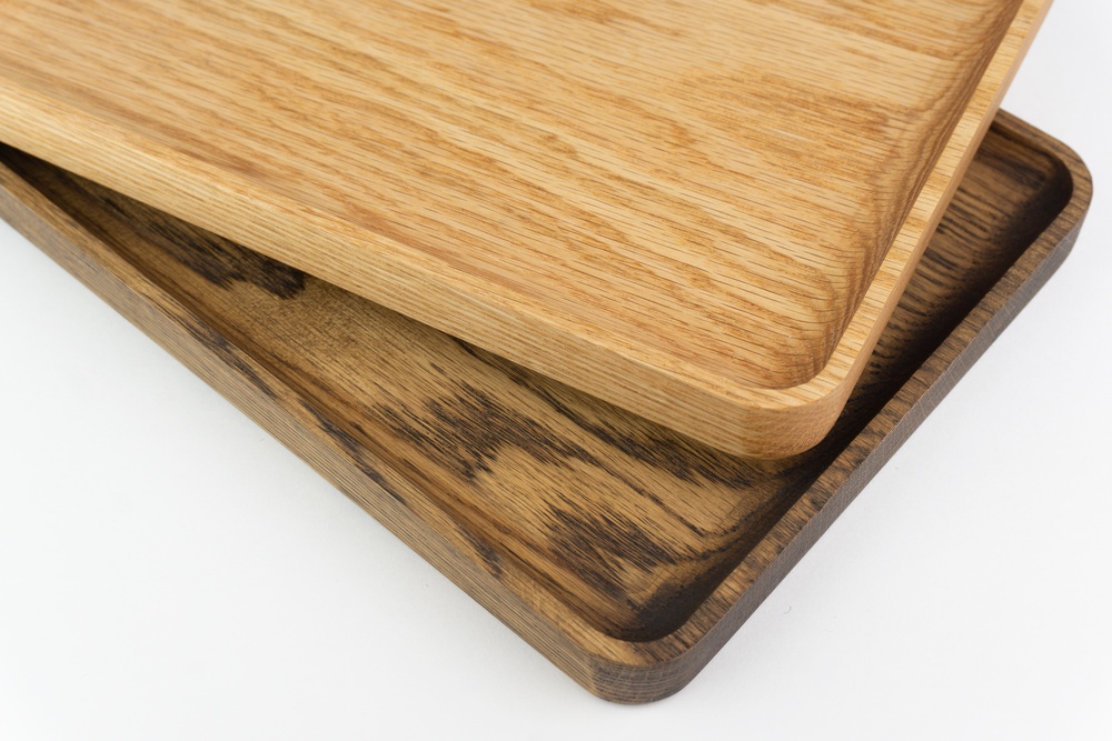 Wood accessory trays stacked