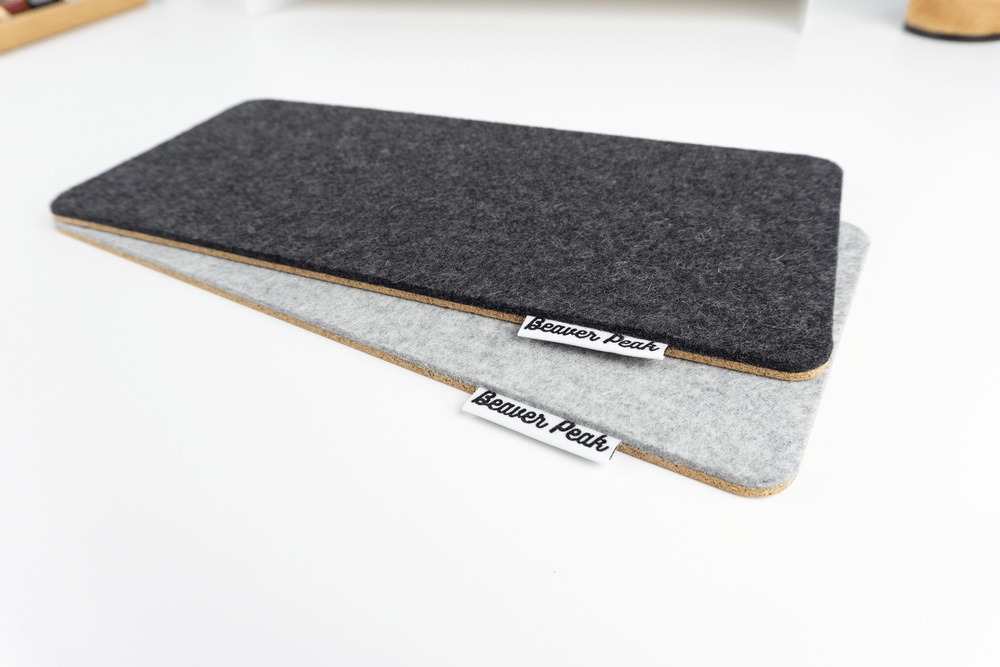 Wool keyboard mat - colour comparison - Beaver Peak