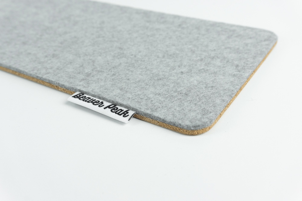 Wool keyboard mat - Grey, closeup - Beaver Peak