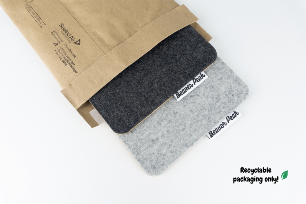 Wool phone mats - sustainable packaging