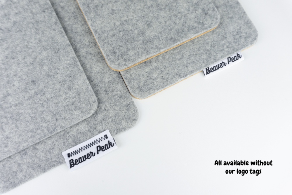 Wool phone mats are available with or without a logo